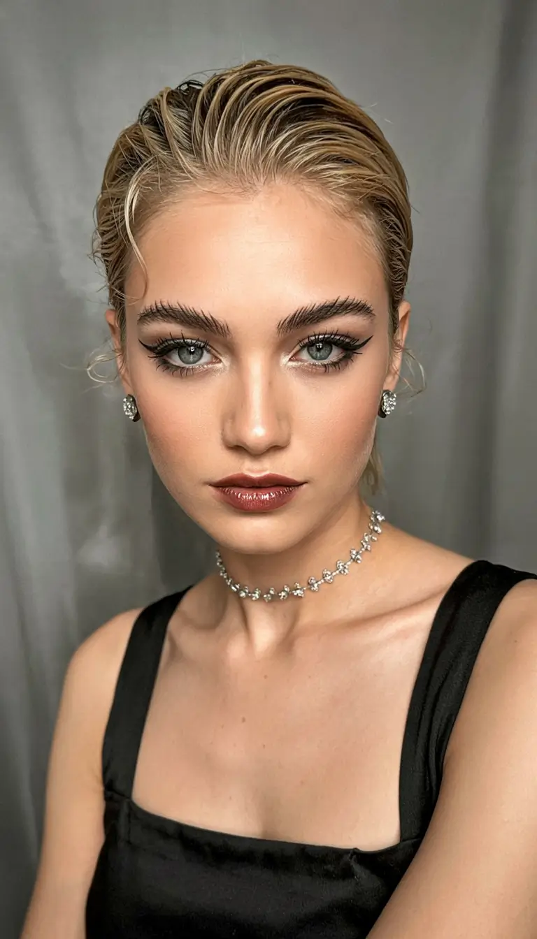 Easy Short Hairstyles For Summer 2025 – Chic Ideas Sleek Wet-Look Pixie Elegance