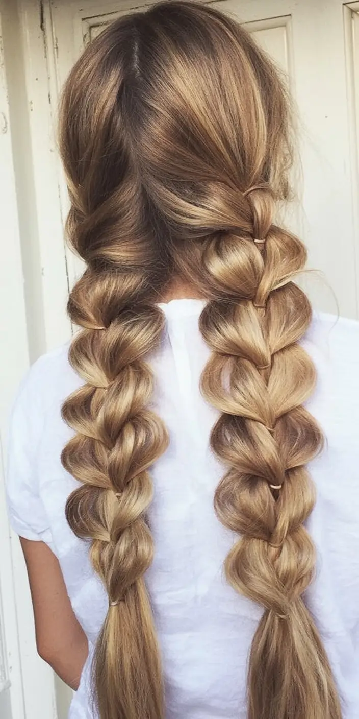easy summer hairstyles 2025 Thick Pull-Apart Pancake Braids