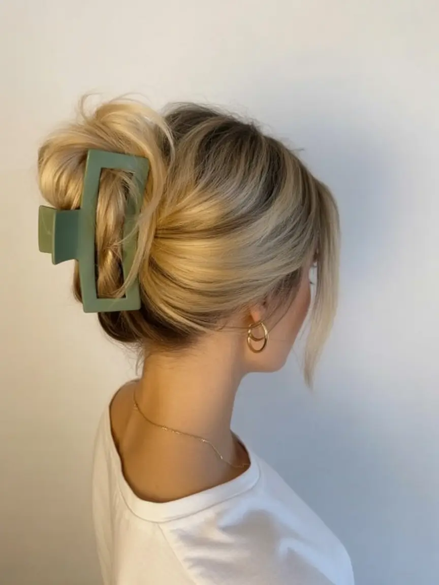 easy summer hairstyles 2025 Effortless Twist with a Claw Clip