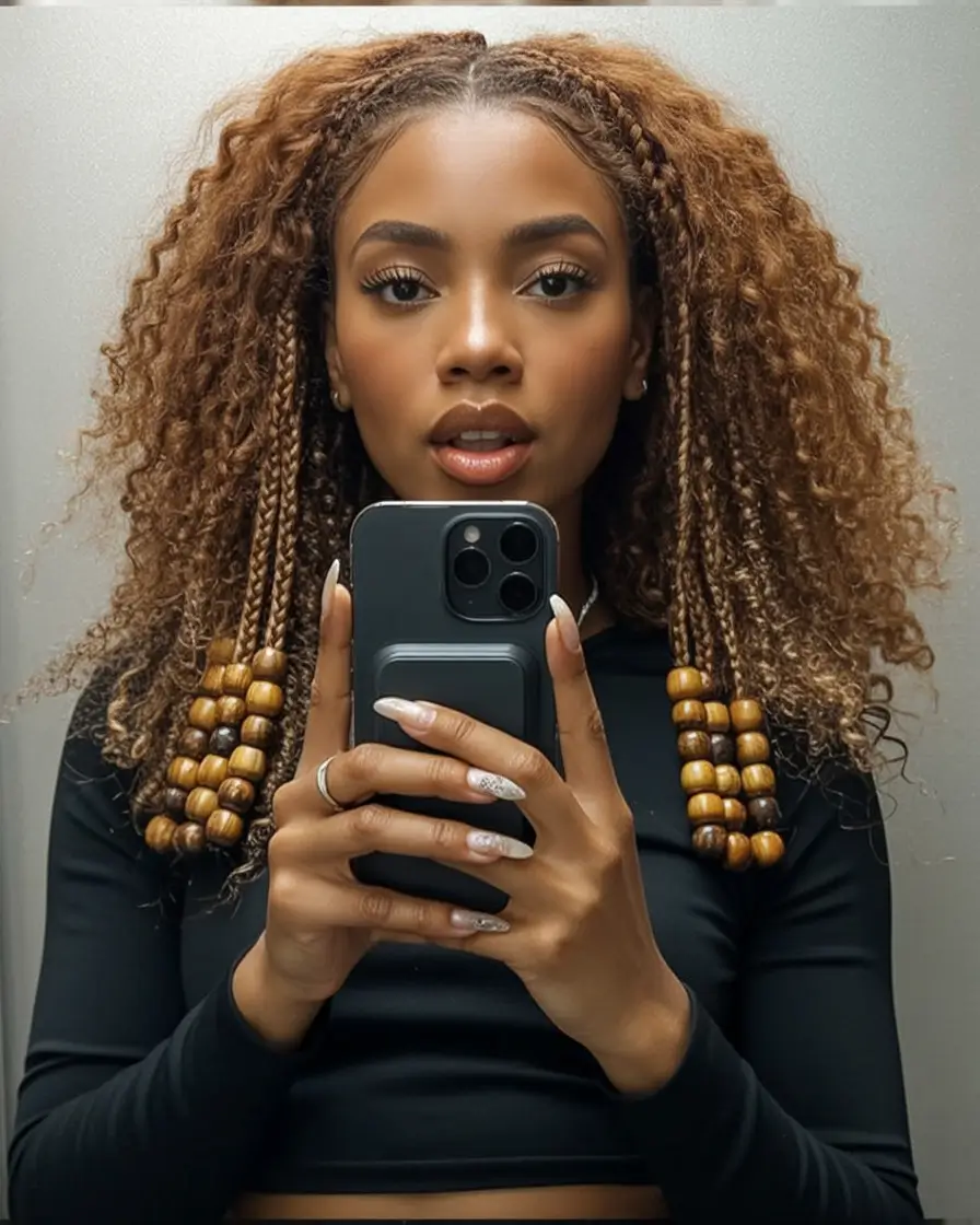 Effortless Summer Hairstyles 2025 Curly Braids with Beads