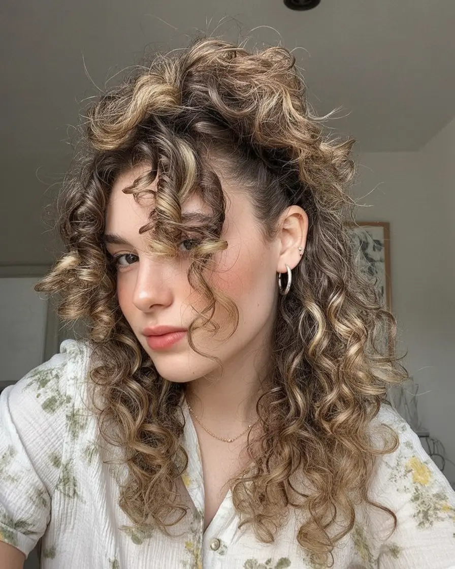 Effortless Summer Hairstyles 2025 Half-Up Curly Shag