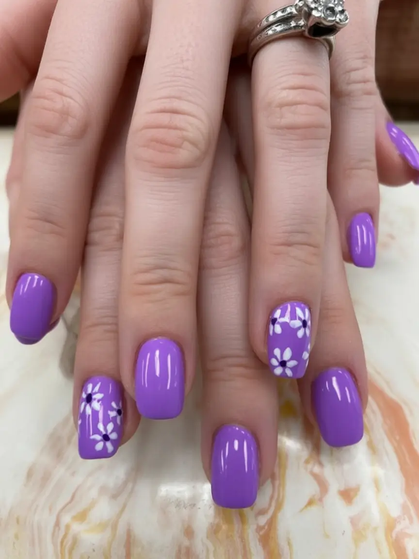 flower nails for summer 2025 glow Plum Petal Pop