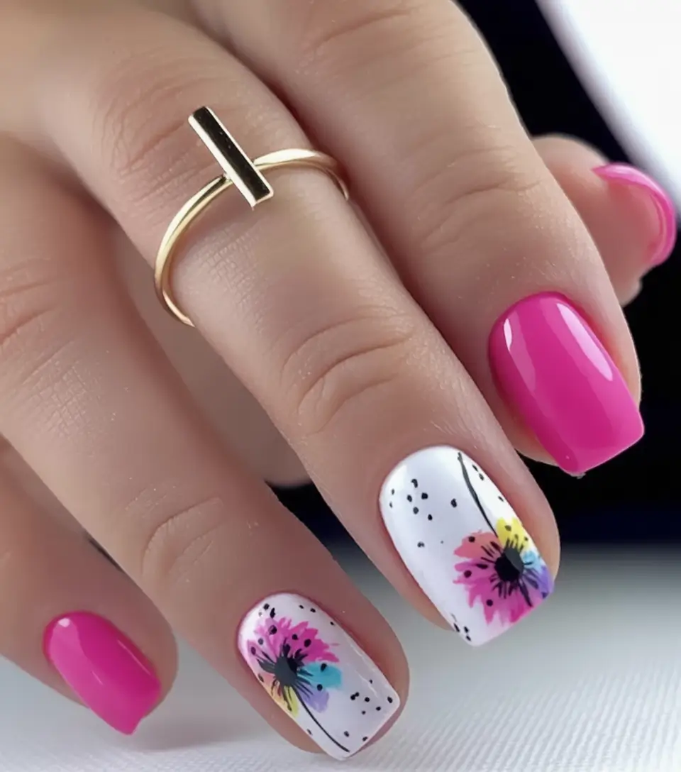flower nails for summer 2025 glow Color Splash Petals