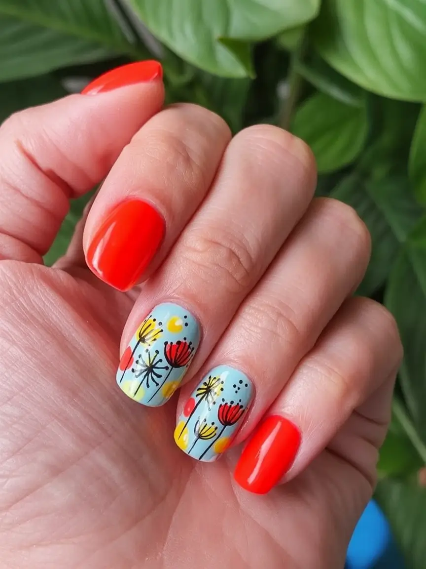 flower nails for summer 2025 glow Abstract Garden Pop