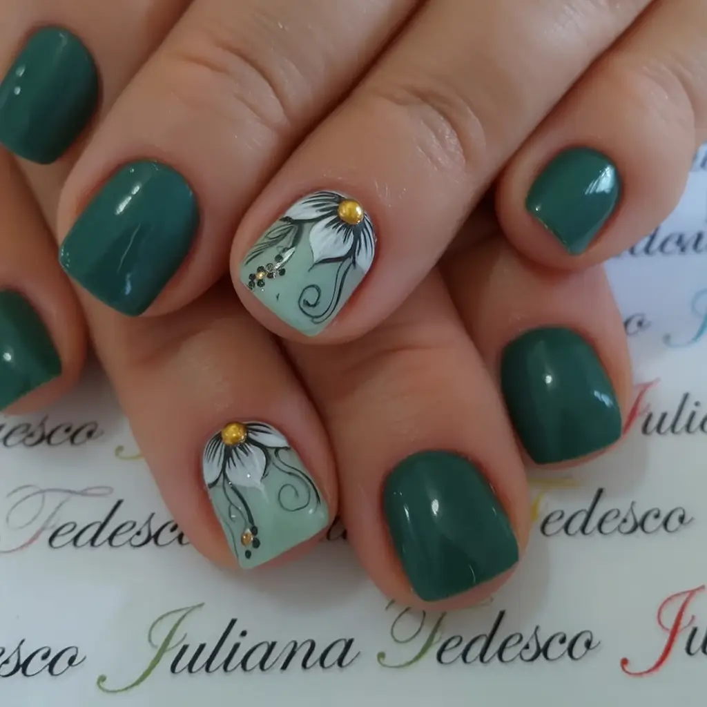 Flower Nails for Summer 2025 Glow Sage Garden Minimalist