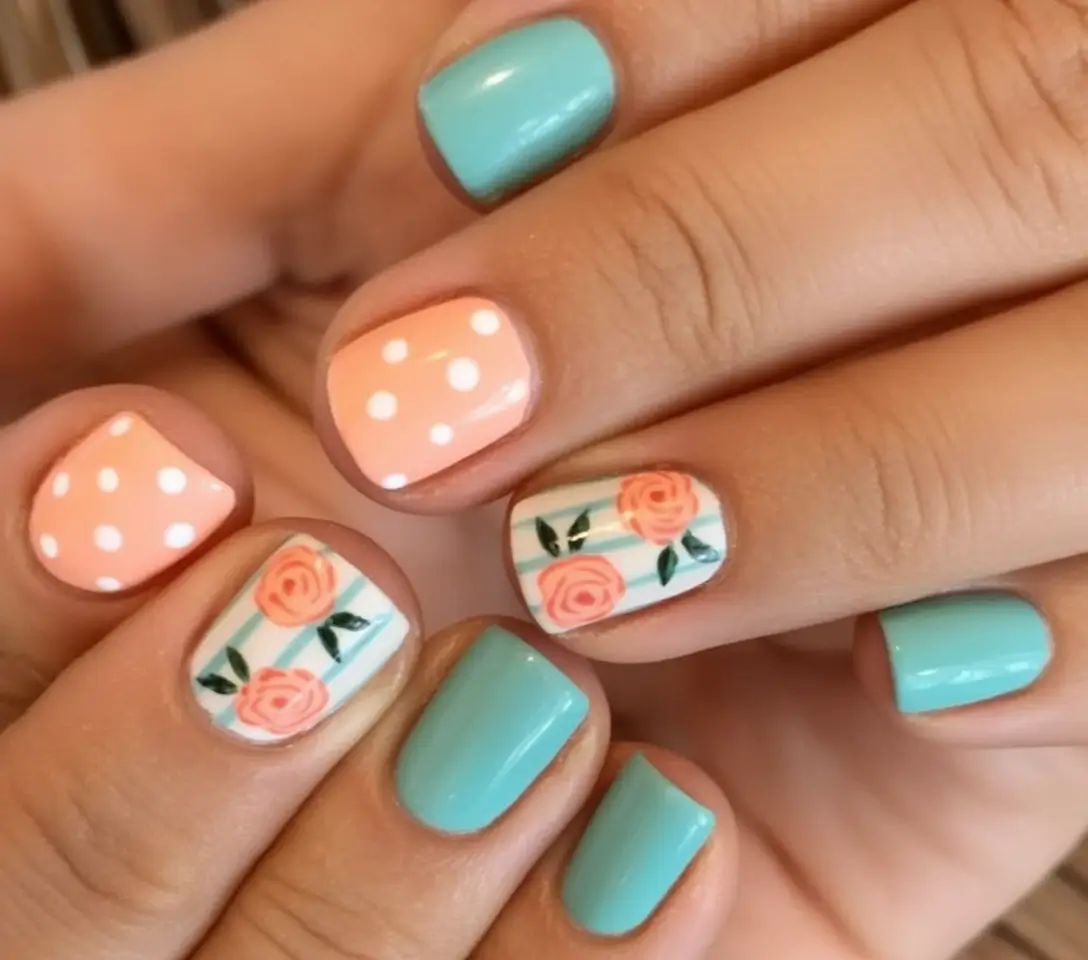 Flower Nails for Summer 2025 Glow Retro Rosy Poolside