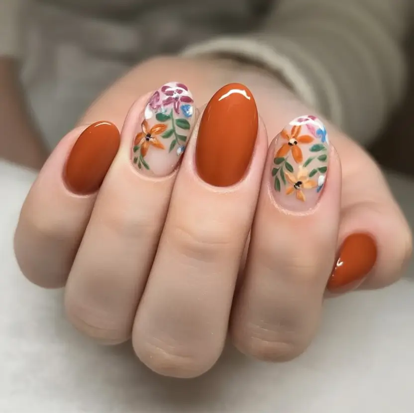 Flower Nails for Summer 2025 Glow Wildflower Rust Bloom