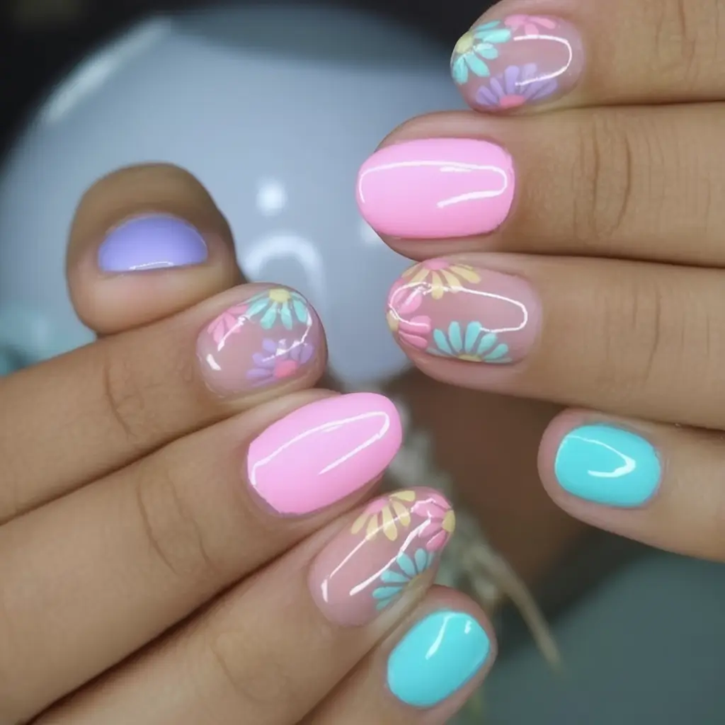Flower Nails for Summer 2025 Glow Candy Pop Petal Party