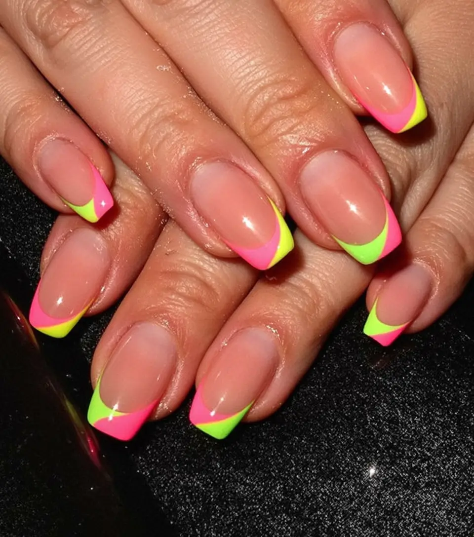 French Tips for Summer 2025 Neon French Tips with a Twist