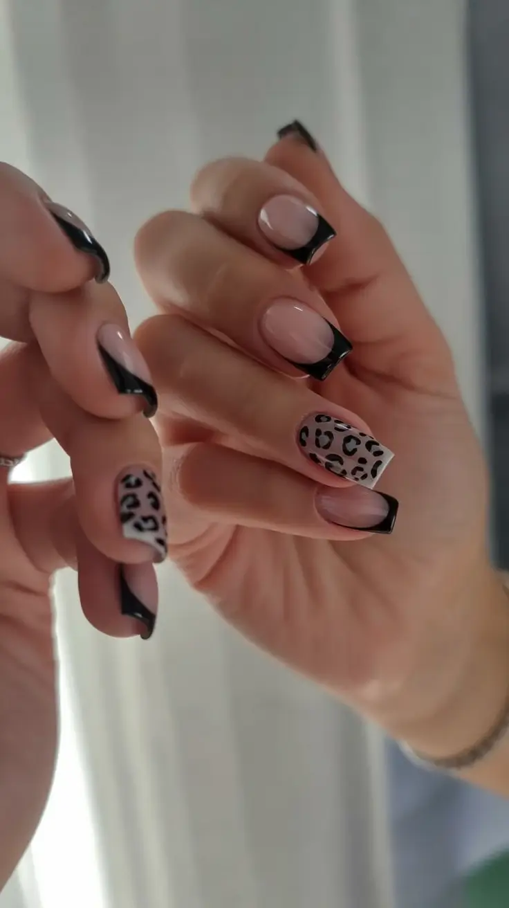 French Tips for Summer 2025 Edgy Noir Meets Safari Cool