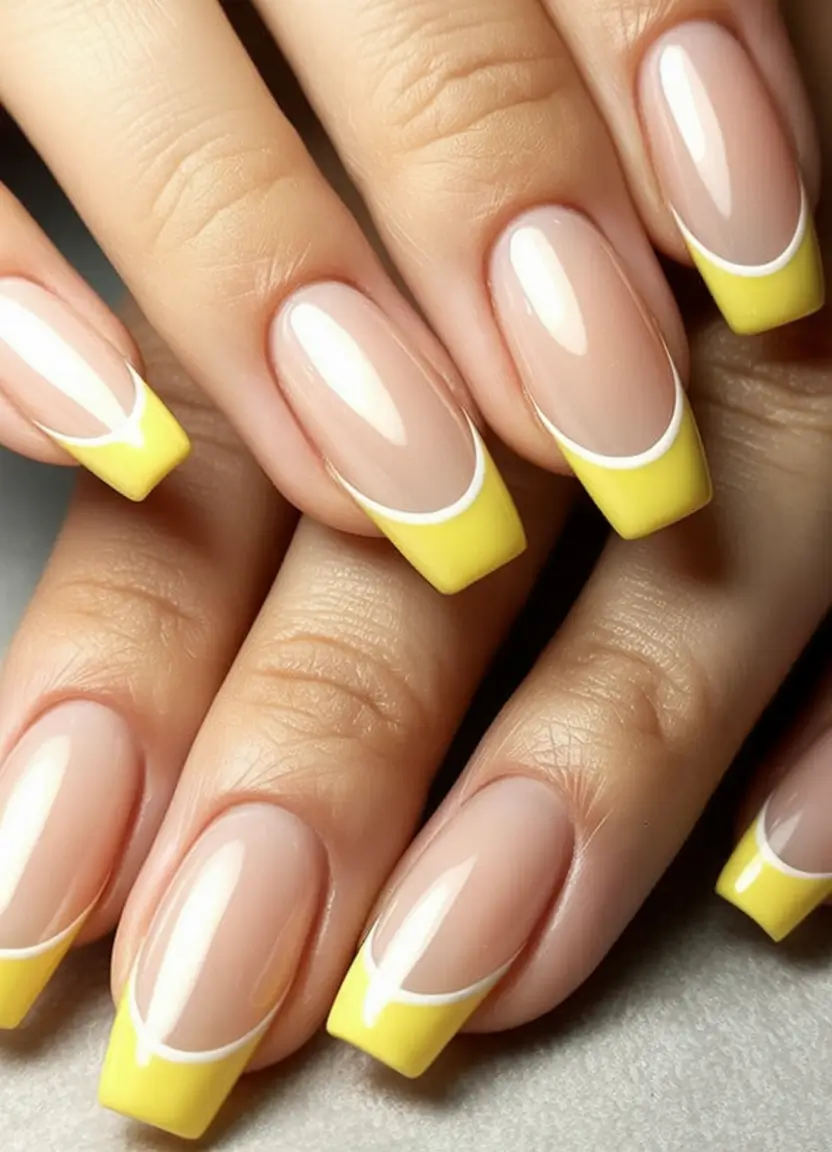 French Tips for Summer 2025 Sunbeam Yellow French