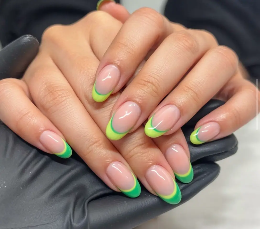 French Tips for Summer 2025 Fresh Lime Ombre French