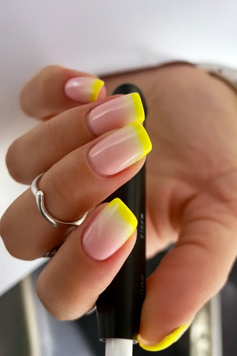 French Tips for Summer 2025 Lemon Sorbet Fade