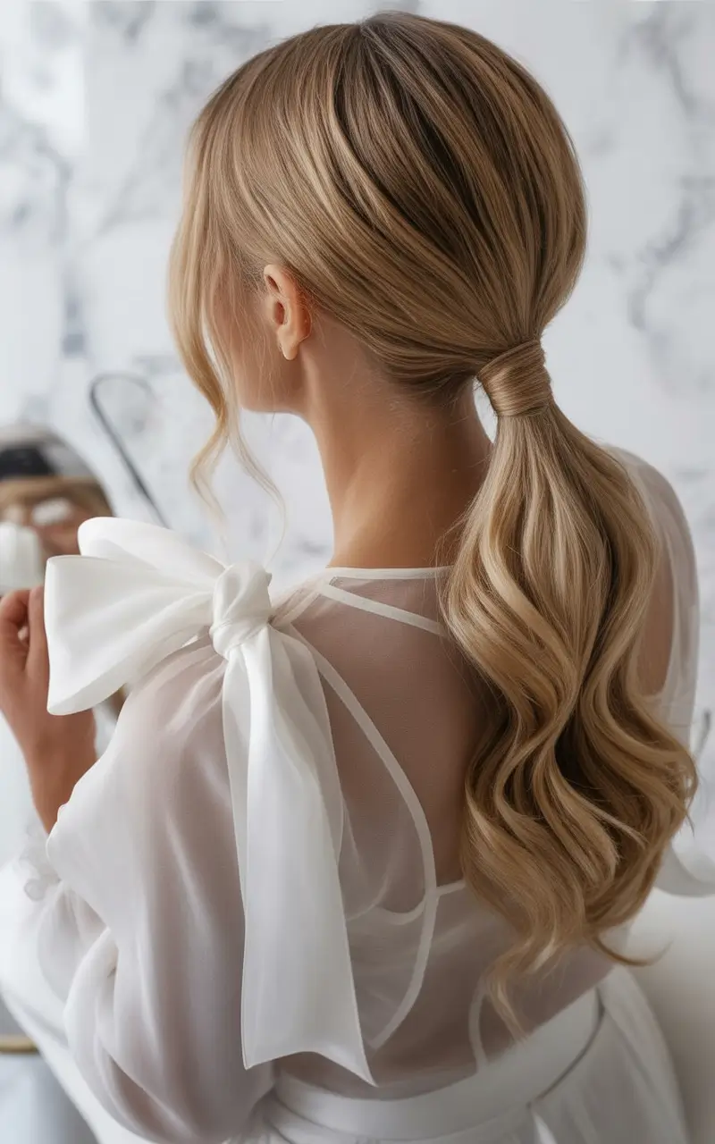 Fresh Trends: Simple Hairstyle for summer 2025 Sleek Wrapped Pony with Soft Curls