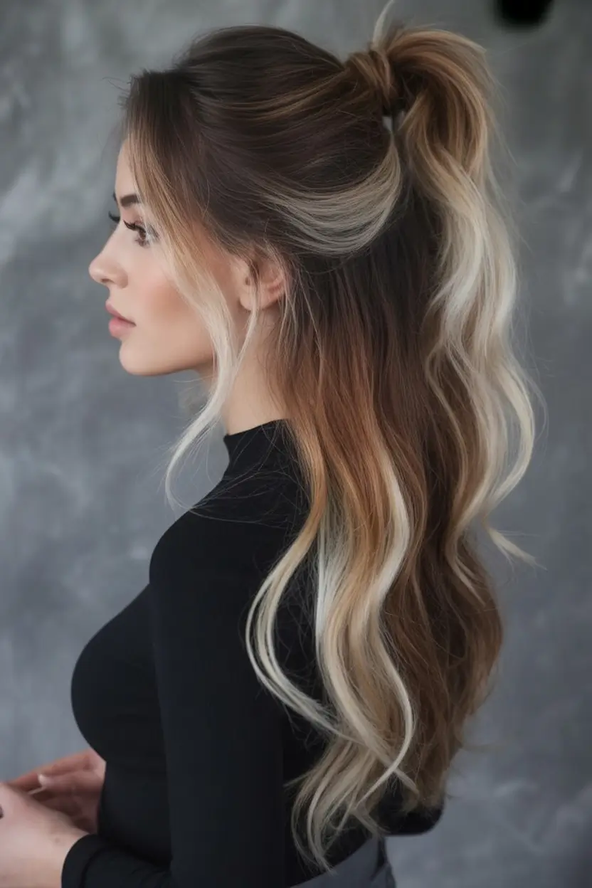 Fresh Trends: Simple Hairstyle for summer 2025 Blonde Balayage Volume Ponytail