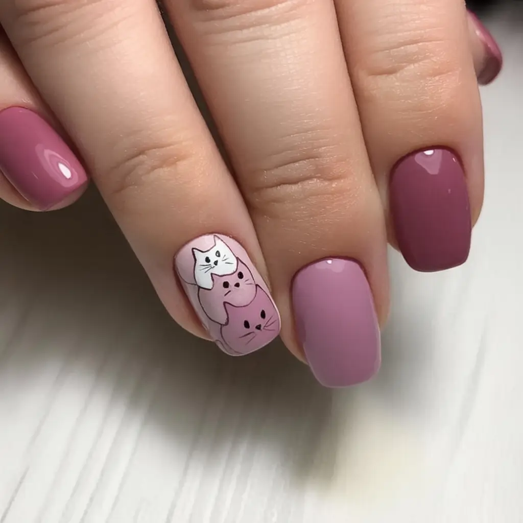 Fun Nail Art Ideas for 2025 Summer Stacked Kitty Cuties