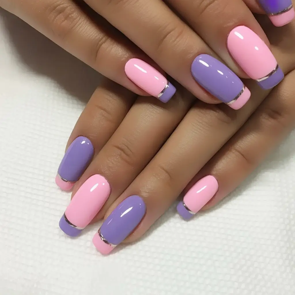 Glossy Gel Nails for Summer 2025 Cotton Candy Chrome French