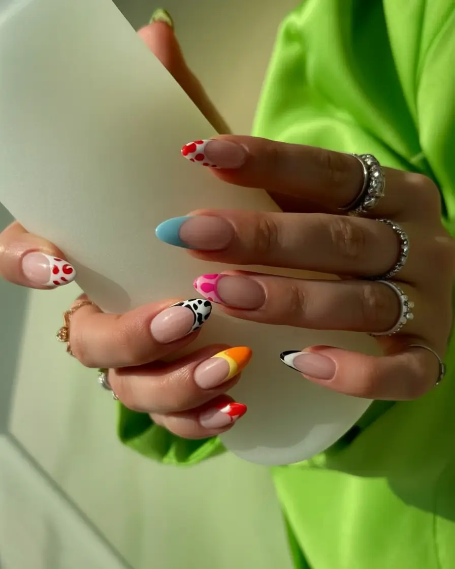 Glossy Gel Nails for Summer 2025 Playful Pop Art Tips