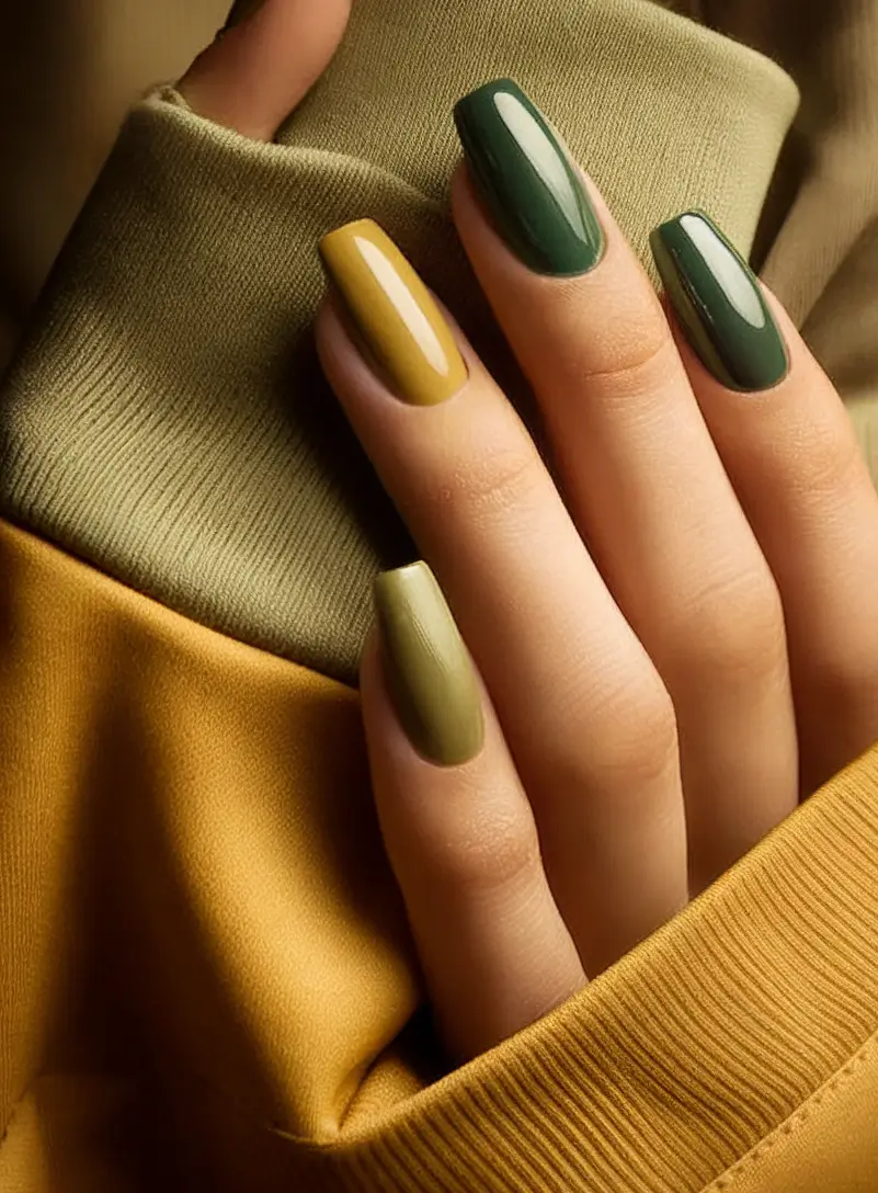 Green Summer Nails for 2025 Days Muted Mustard & Matcha