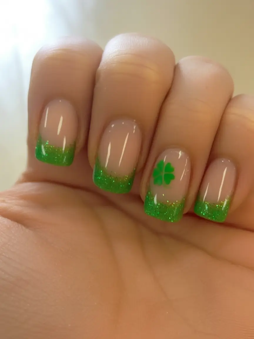 Green Summer Nails for 2025 Days Playful Lucky Charms With Clover Sparkle
