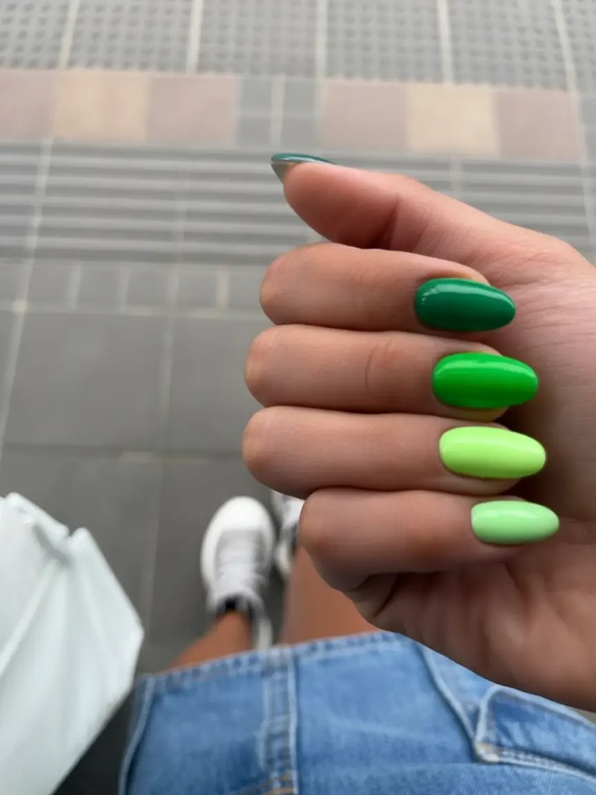 Green Summer Nails for 2025 Days Neon Gradient That Screams Summer Freedom