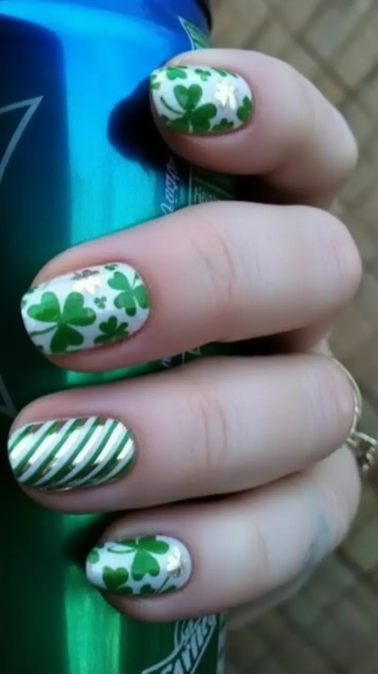 Green Summer Nails for 2025 Days Full-On Shamrock Power With Graphic Art