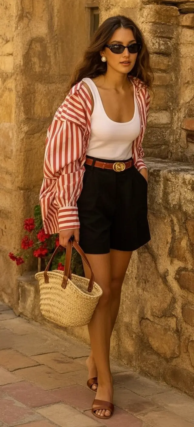 July 2025 Outfits You’ll Live In Retro Riviera with a Red Stripe