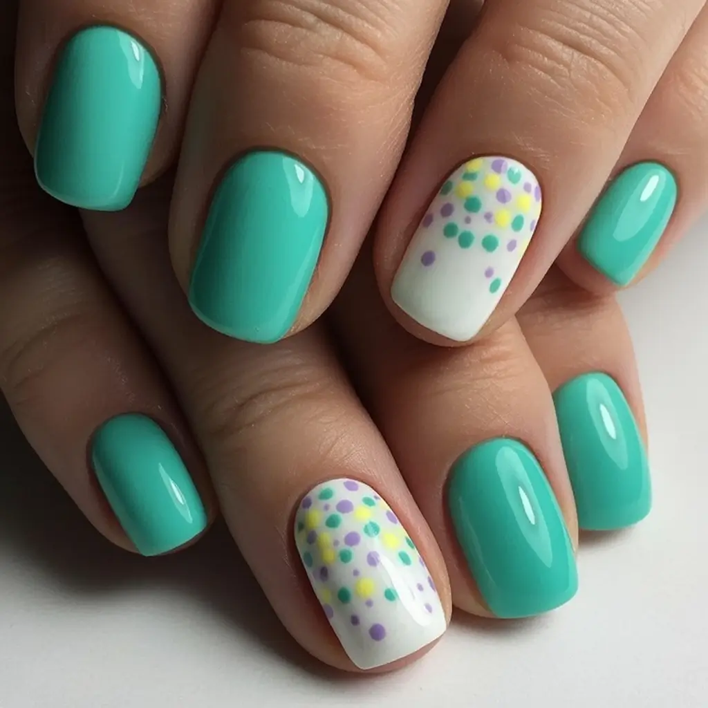 july nails you’ll want in 2025 Mint Confetti Sprinkle