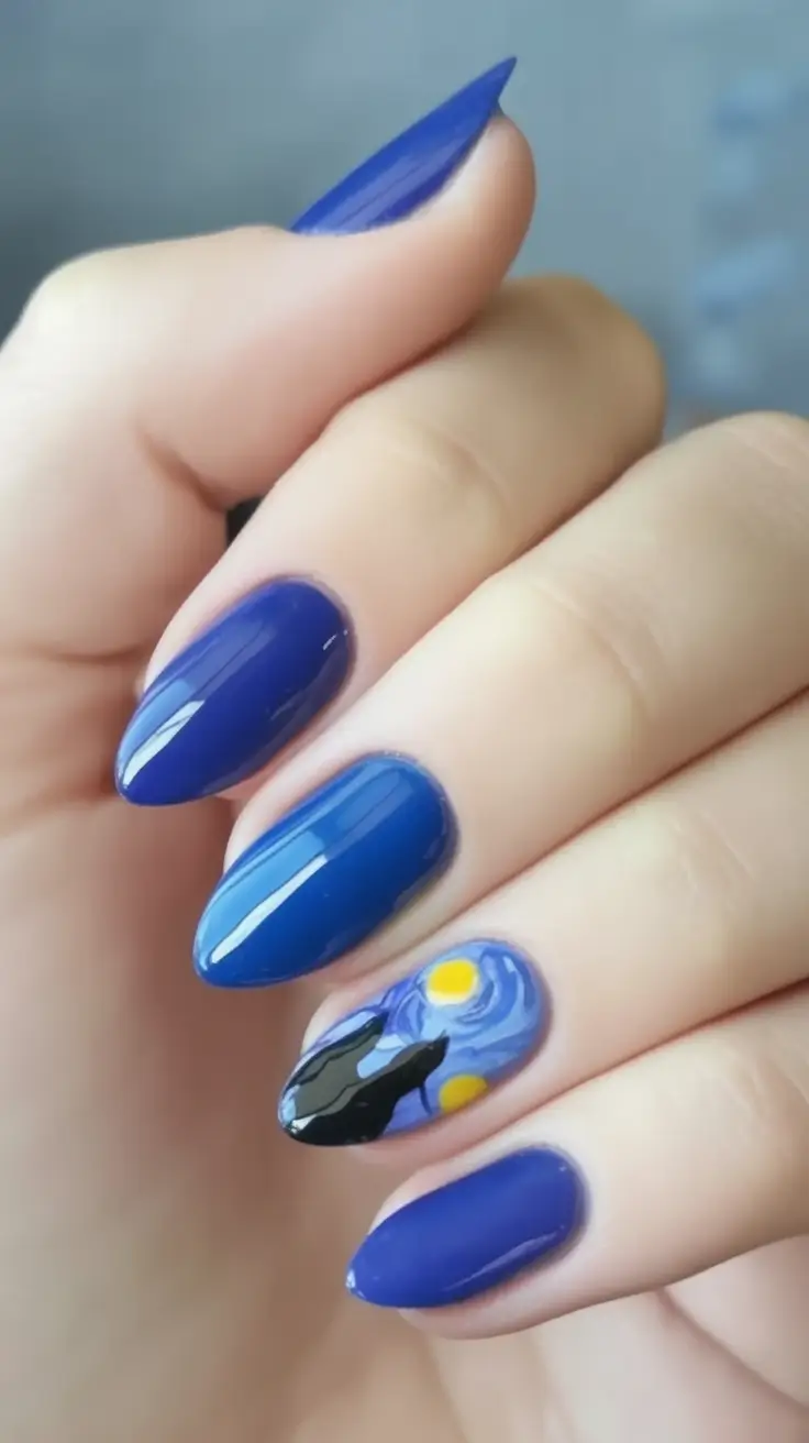 july nails you’ll want in 2025 Starry Night Vibes