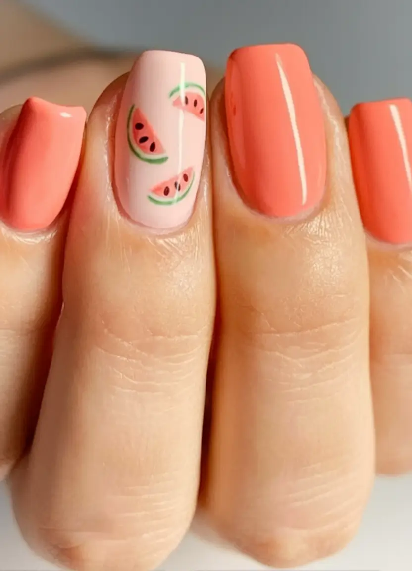 July Nails You’ll Want in 2025 Watermelon Pop