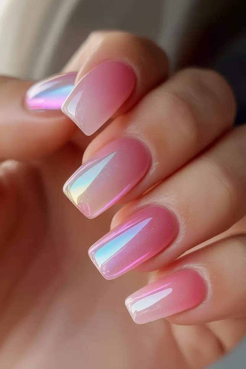 July Nails You’ll Want in 2025 Iridescent Shellshine