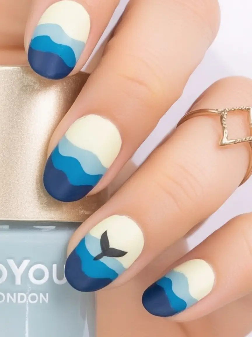 Best June Nail Colors for 2025 Wave Layers and a Whale Tail