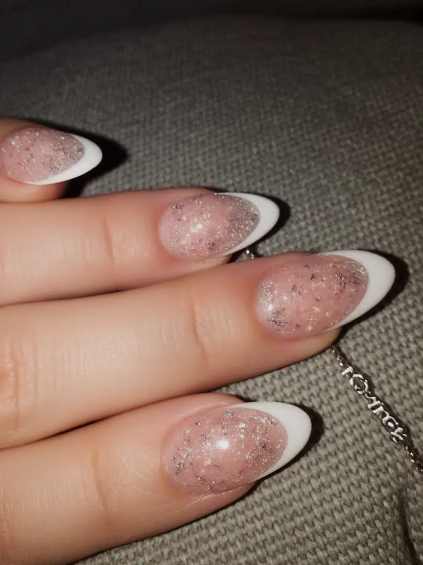 Best June Nail Colors for 2025 diamond dust french