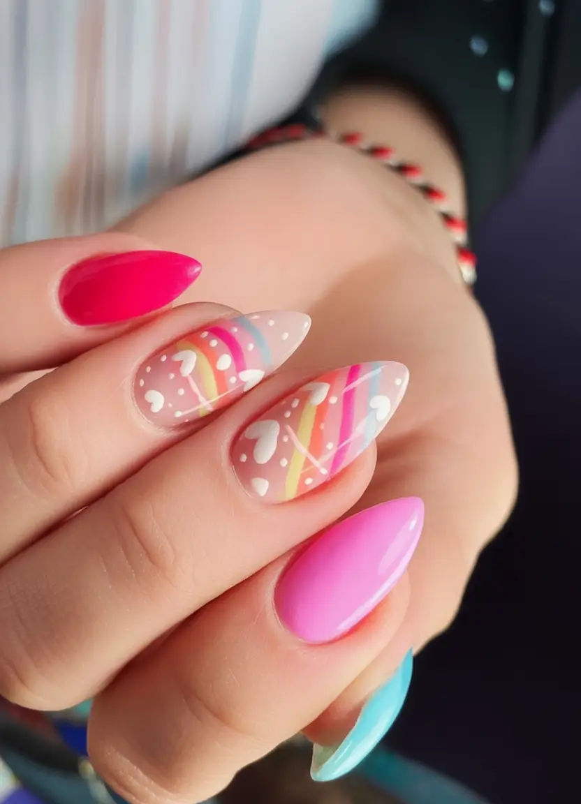 June 2025 Nails You’ll Love Rainbow Love On Almond Tips