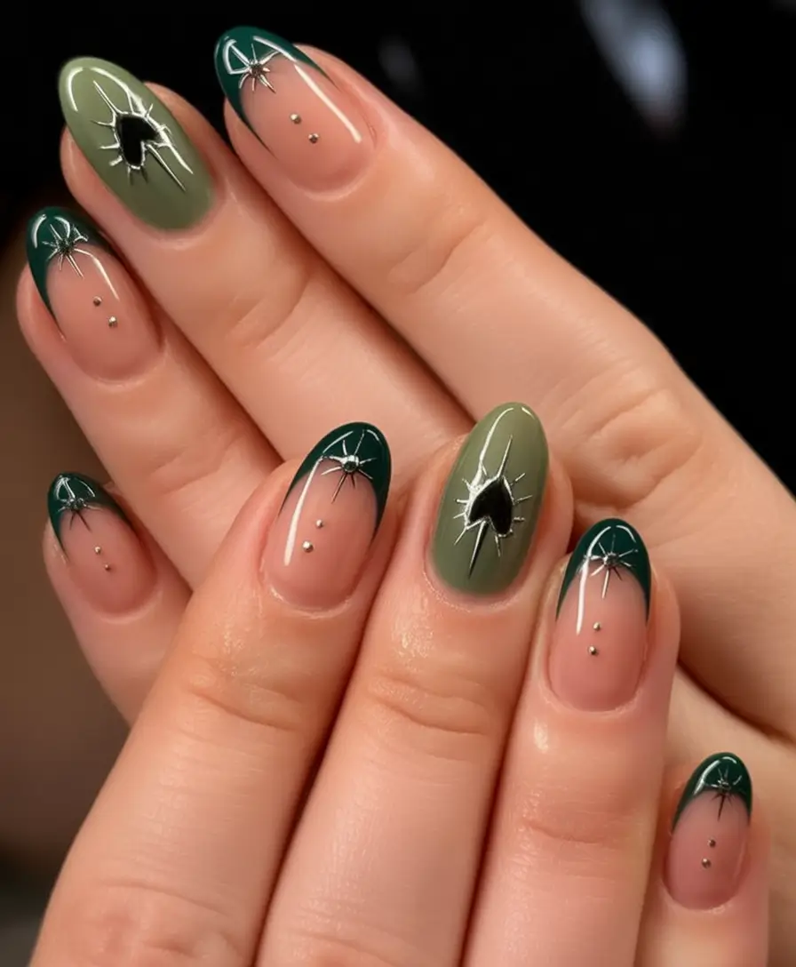 June 2025 Nails You’ll Love Midnight Green & Starbursts