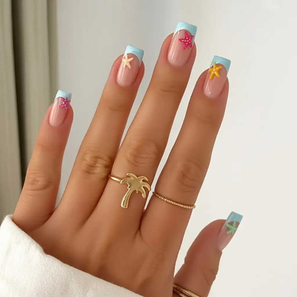 June 2025 Nails You’ll Love Starfish French Tips with a Twist