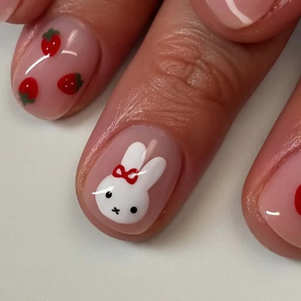 June 2025 Nails You’ll Love Strawberry Bunny Charm
