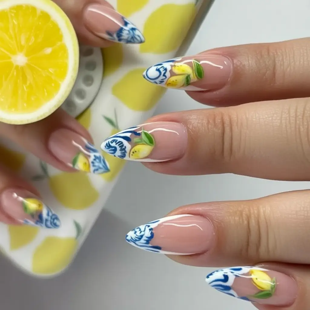 Lemon Nail Vibes for Summer 2025 Porcelain Lemon French with a Twist