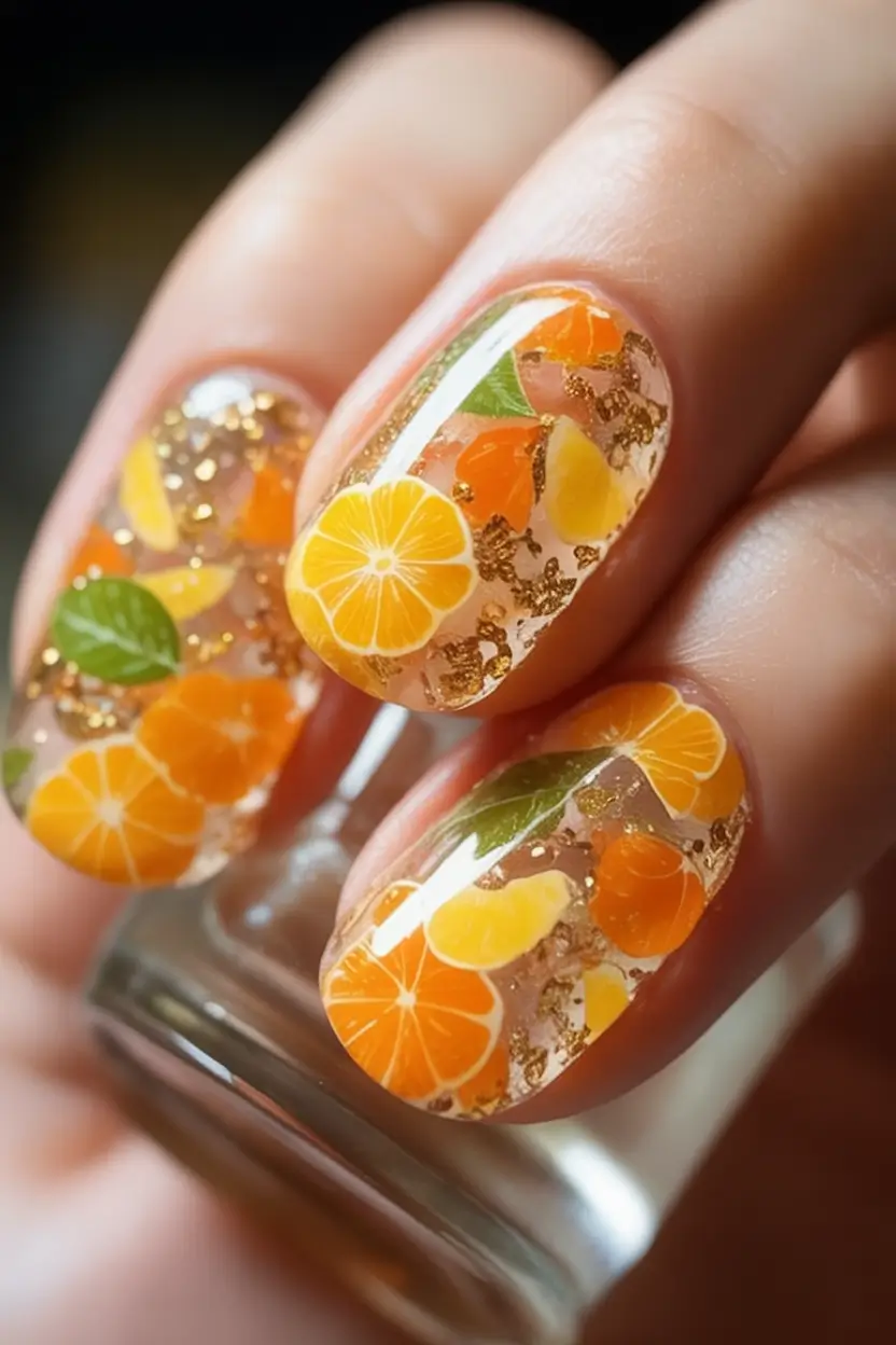 Lemon Nail Vibes for Summer 2025 Gold-Infused Citrus Gel Sparkle