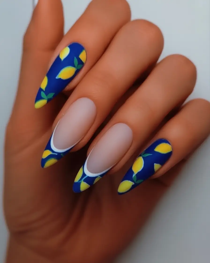 Lemon Nail Vibes for Summer 2025 Midnight Lemons and Matte French Flair