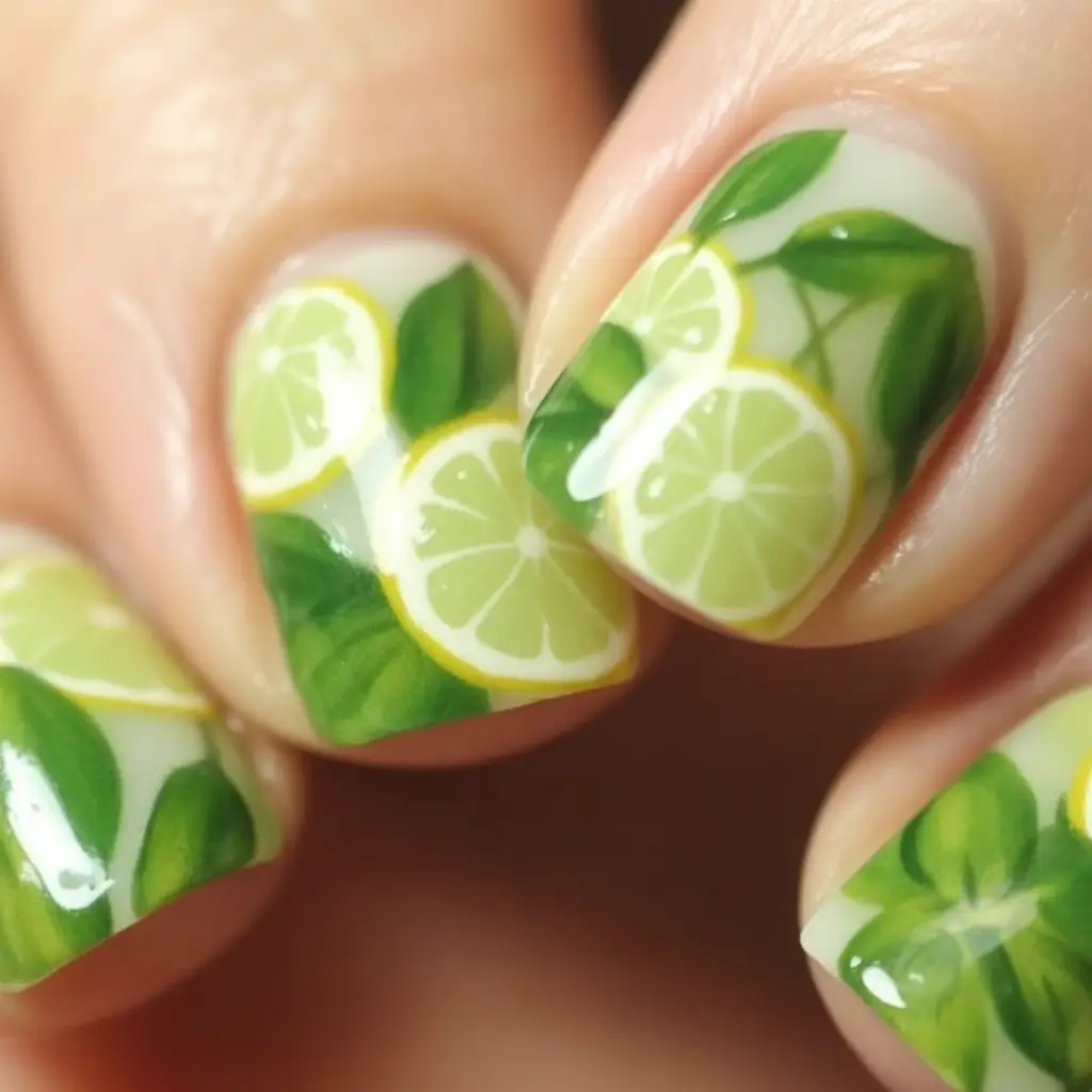 Lemon Nail Vibes for Summer 2025 Lush And Leafy Lemon Garden