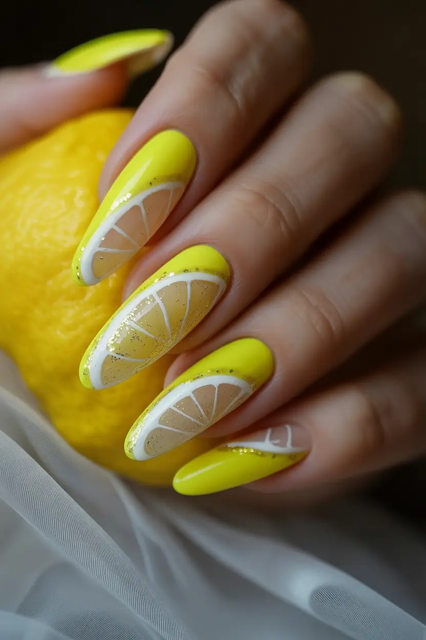 Lemon Nail Vibes for Summer 2025 Zesty Yellow With A Chic Curve