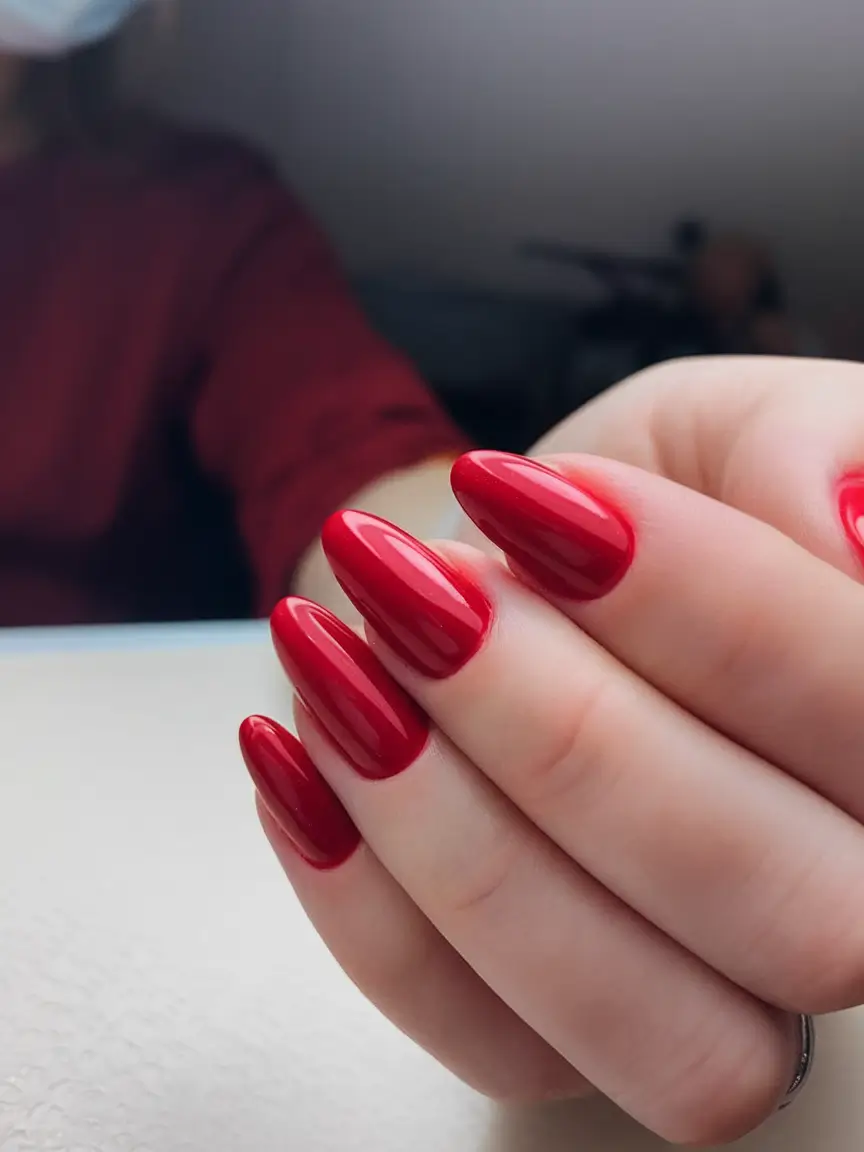 Long Summer Nails for 2025 Glow Classic Crimson Crush