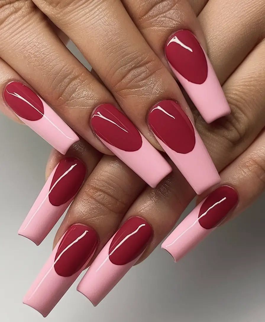 Long Summer Nails for 2025 Glow Bold Berry French Duo