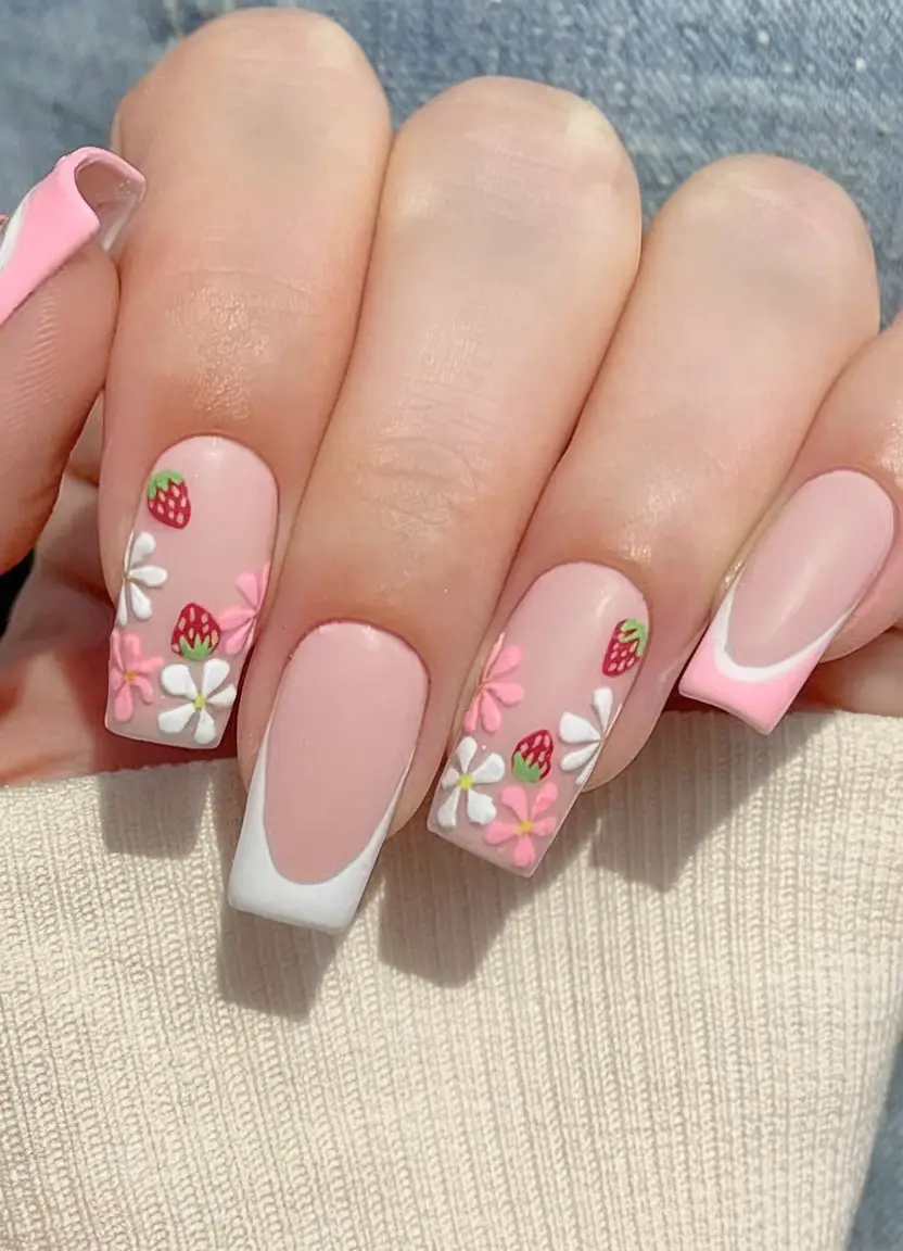 Nail Inspo for Summer 2025 Strawberry Fields Meets French Fantasy