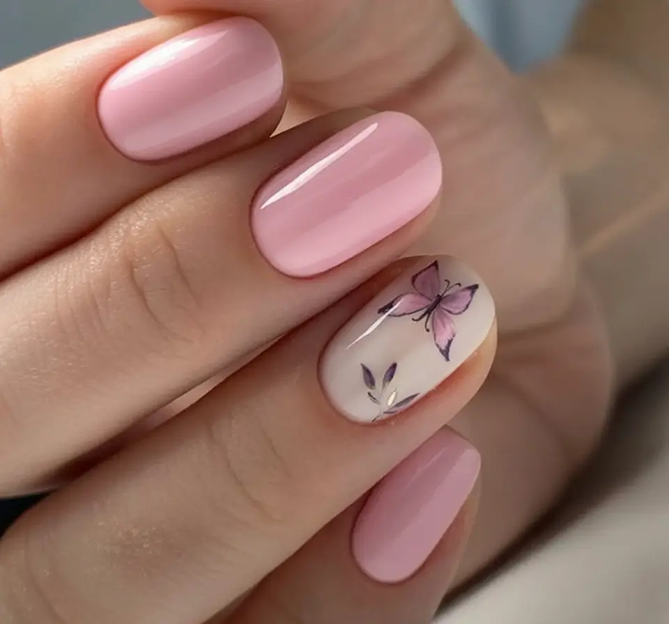 Nail Inspo for Summer 2025 Pastel Butterfly & Blush Fantasy