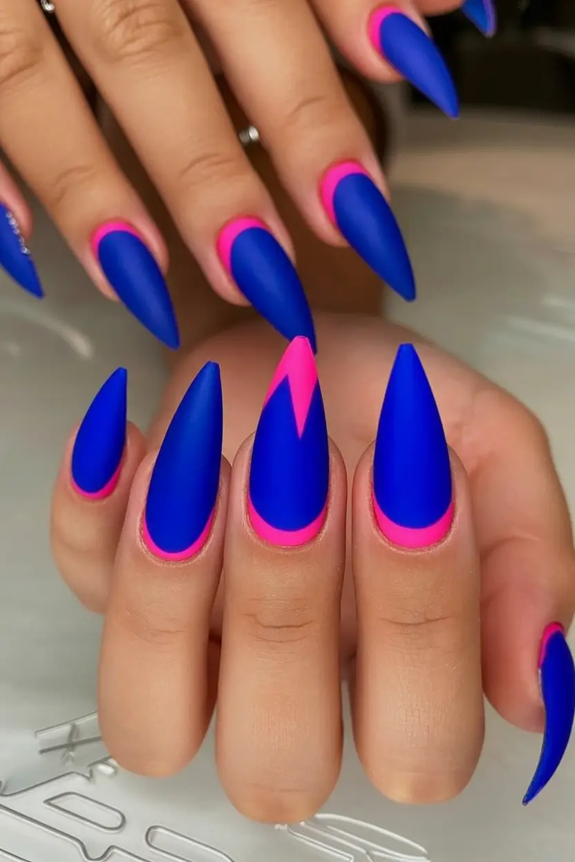 Neon Nails That Pop in 2025 Electric Zigzag Energy
