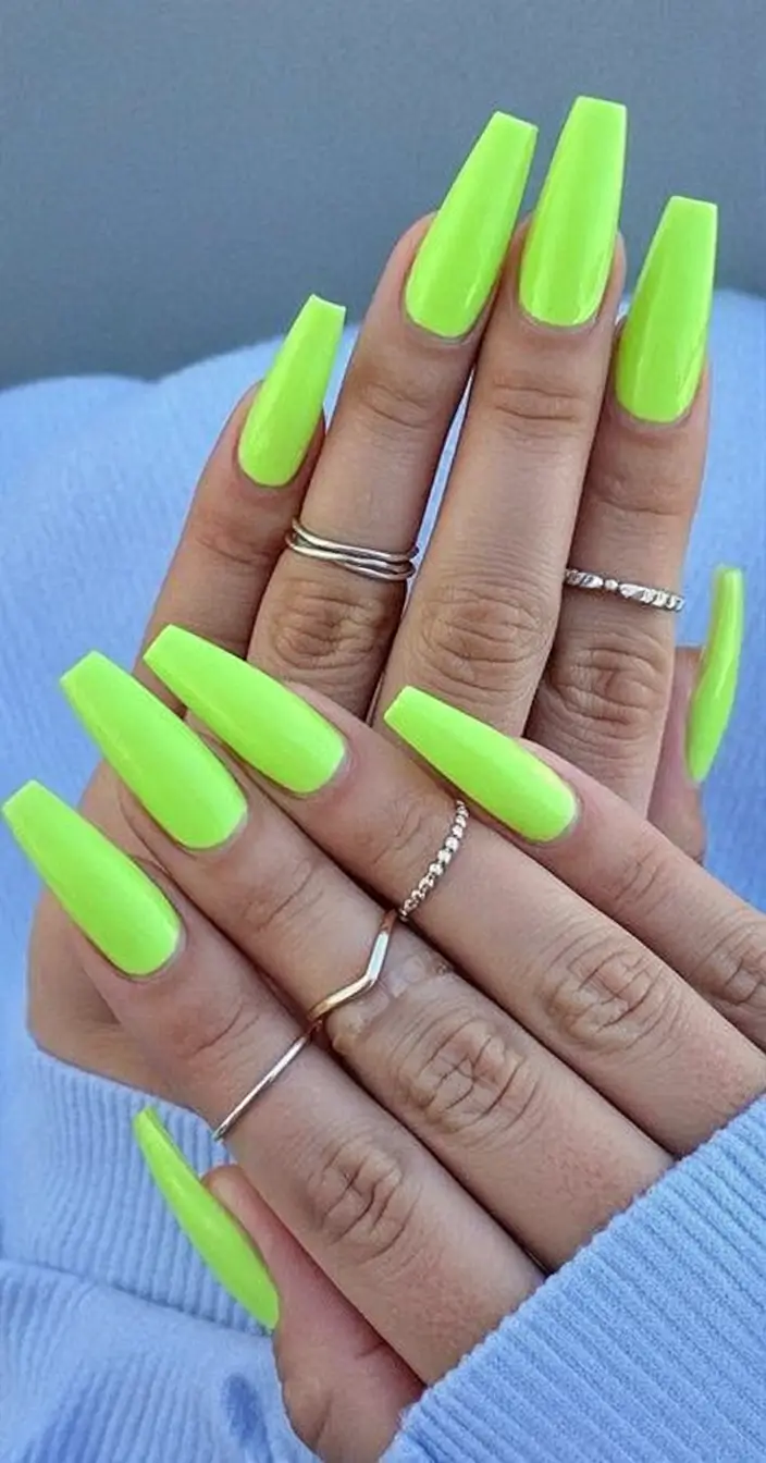 Neon Nails That Pop in 2025 Lime Lightning Bold