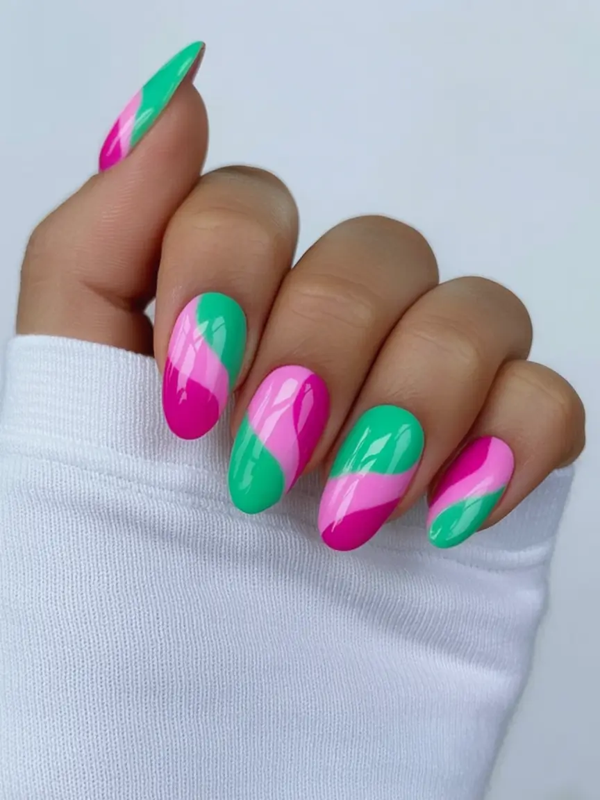 Neon Nails That Pop in 2025 Bubblegum Acid Swirls