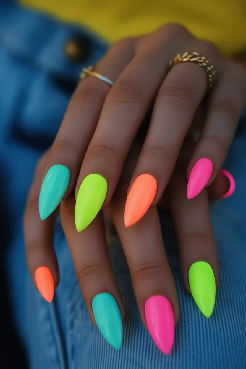 Neon Nails That Pop in 2025 Fluoro Pop Claws That Scream Summer 2025